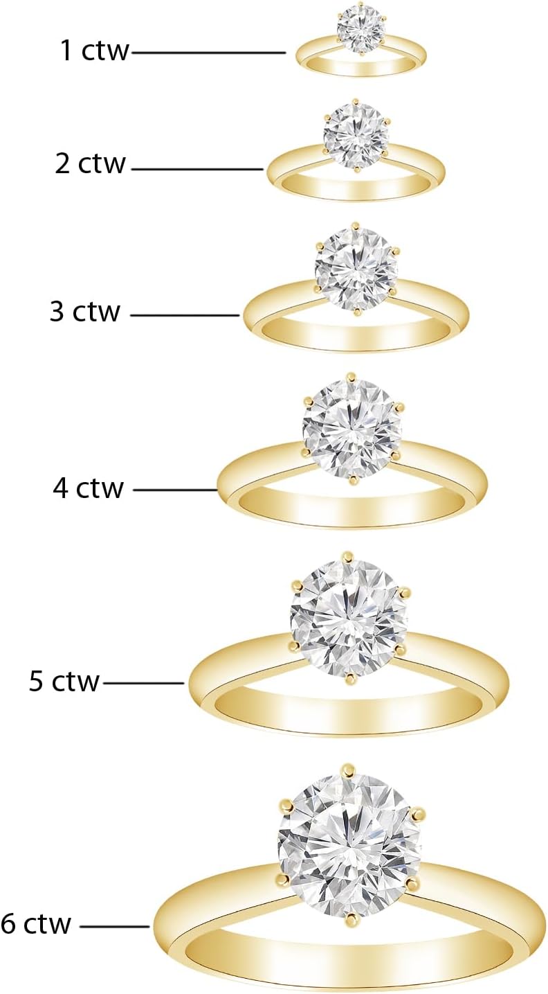 1-2 Carat Round Cut Natural Diamond Solitaire Engagement Ring 14K Rose Gold 6 Prong (K-L, I2) Very Good Cut - Image 2