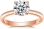 IMOLOVE Solitaire Moissanite Engagement Ring, 1CT D Color VVS1 Clarity, 925 Sterling Silver with 18K White Gold Plated, Ideal Gift for Women